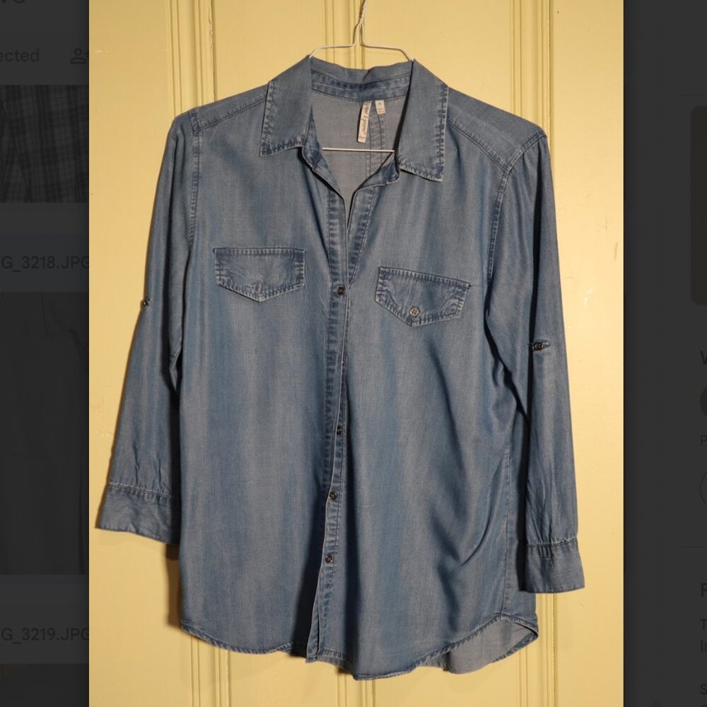 Denim Blue Women's Button Down Shirt